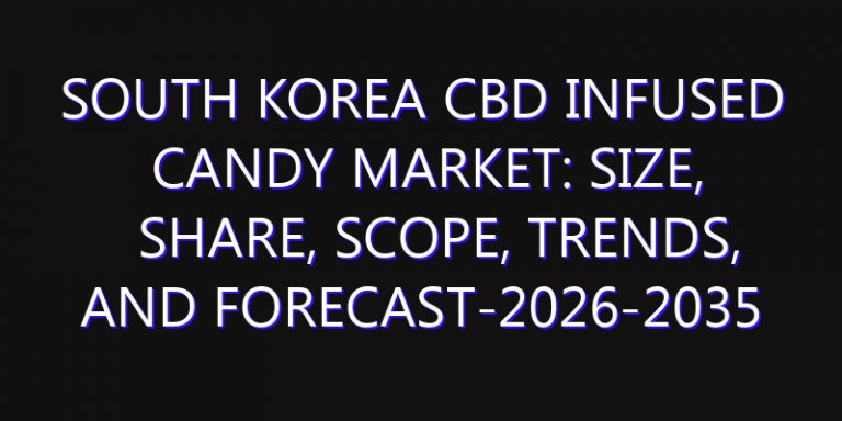 South Korea CBD Infused Candy Market: Size, Share, Scope, Trends, and Forecast-2026-2035