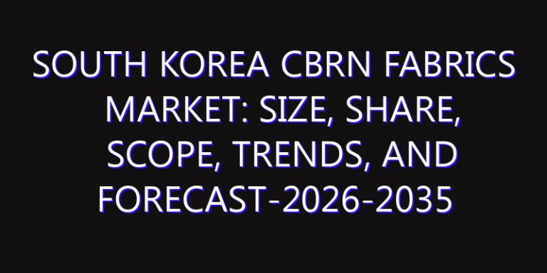 South Korea CBRN Fabrics Market: Size, Share, Scope, Trends, and Forecast-2026-2035
