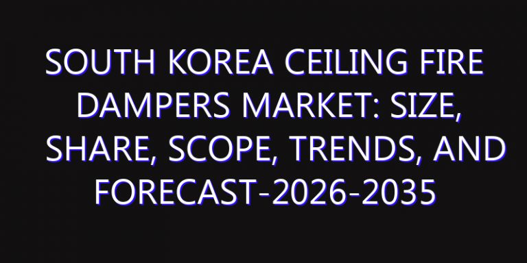 South Korea Ceiling Fire Dampers Market: Size, Share, Scope, Trends, and Forecast-2026-2035
