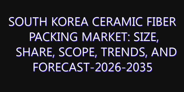South Korea Ceramic Fiber Packing Market: Size, Share, Scope, Trends, and Forecast-2026-2035