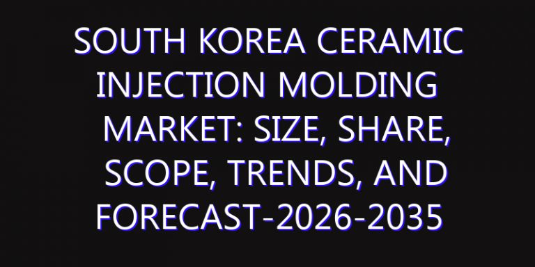 South Korea Ceramic Injection Molding Market: Size, Share, Scope, Trends, and Forecast-2026-2035