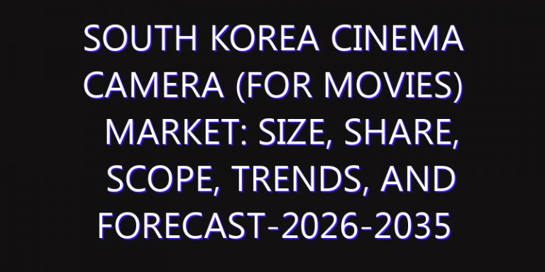 South Korea Cinema Camera (for Movies) Market: Size, Share, Scope, Trends, and Forecast-2026-2035