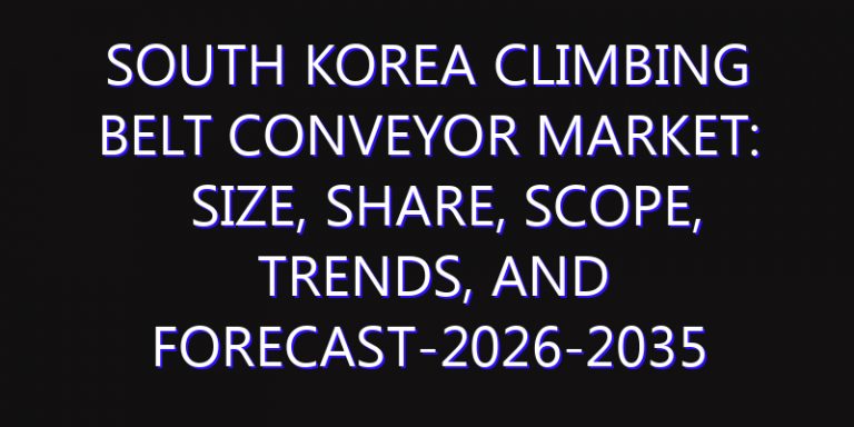 South Korea Climbing belt conveyor Market: Size, Share, Scope, Trends, and Forecast-2026-2035