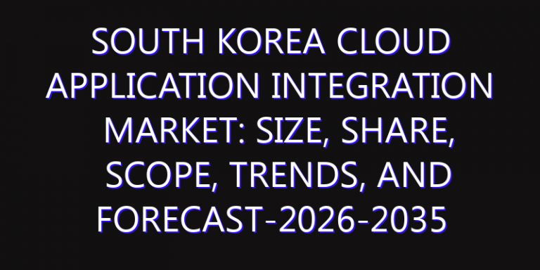 South Korea Cloud Application Integration Market: Size, Share, Scope, Trends, and Forecast-2026-2035
