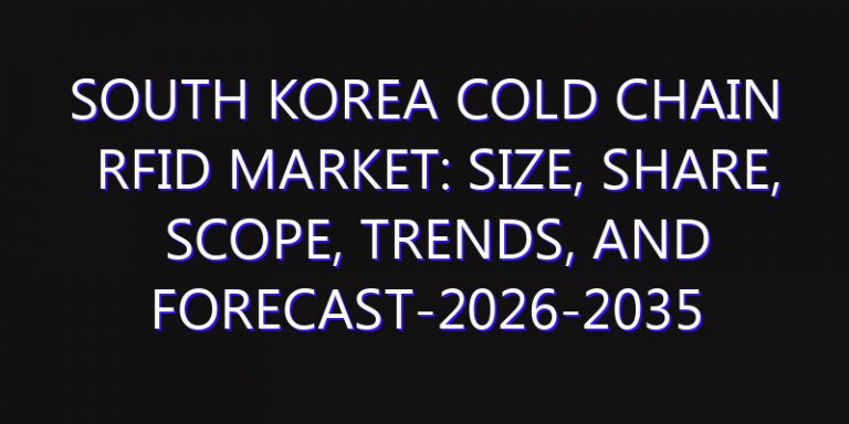 South Korea Cold Chain RFID Market: Size, Share, Scope, Trends, and Forecast-2026-2035