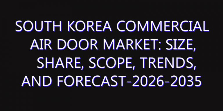 South Korea Commercial Air Door Market: Size, Share, Scope, Trends, and Forecast-2026-2035