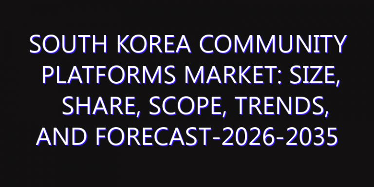 South Korea Community Platforms Market: Size, Share, Scope, Trends, and Forecast-2026-2035