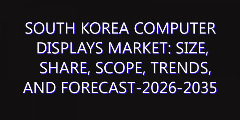South Korea Computer Displays Market: Size, Share, Scope, Trends, and Forecast-2026-2035