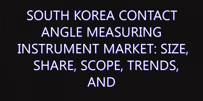 South Korea Contact Angle Measuring Instrument Market: Size, Share, Scope, Trends, and Forecast-2026-2035