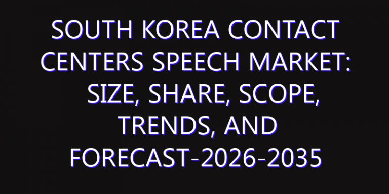 South Korea Contact Centers Speech Market: Size, Share, Scope, Trends, and Forecast-2026-2035