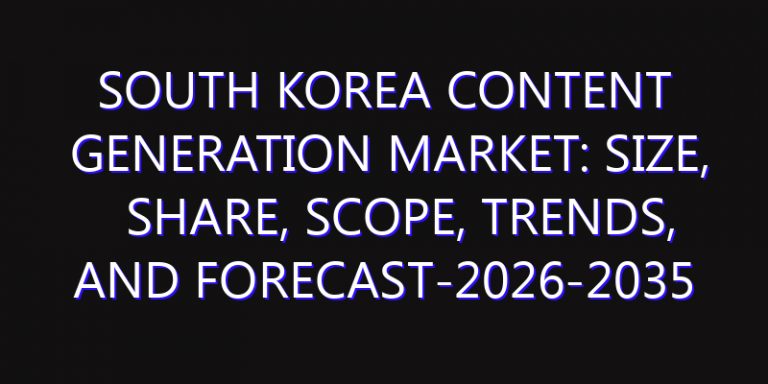 South Korea Content Generation Market: Size, Share, Scope, Trends, and Forecast-2026-2035