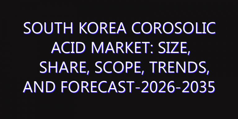 South Korea Corosolic Acid Market: Size, Share, Scope, Trends, and Forecast-2026-2035