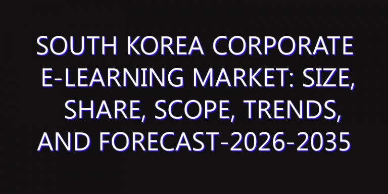 South Korea Corporate E-learning Market: Size, Share, Scope, Trends, and Forecast-2026-2035
