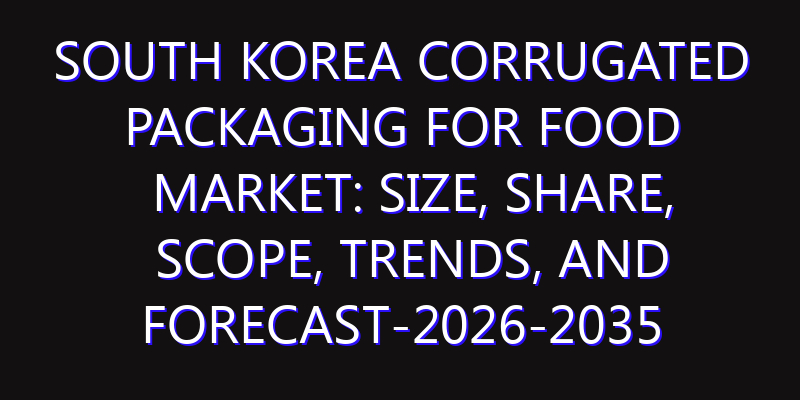 South Korea Corrugated Packaging for Food Market: Size, Share, Scope, Trends, and Forecast-2026-2035