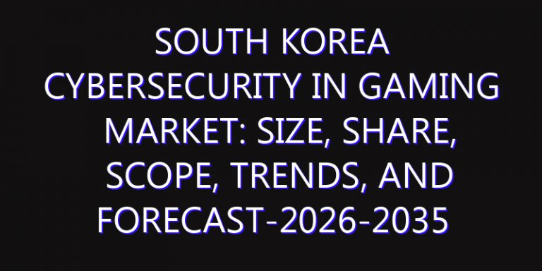 South Korea Cybersecurity in Gaming Market: Size, Share, Scope, Trends, and Forecast-2026-2035