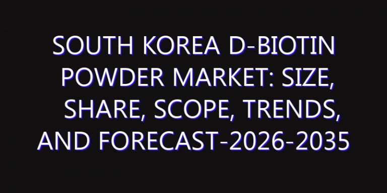 South Korea D-Biotin Powder Market: Size, Share, Scope, Trends, and Forecast-2026-2035