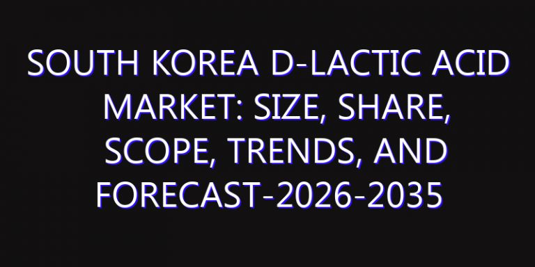 South Korea D-Lactic Acid Market: Size, Share, Scope, Trends, and Forecast-2026-2035