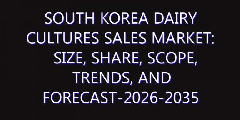 South Korea Dairy Cultures Sales Market: Size, Share, Scope, Trends, and Forecast-2026-2035
