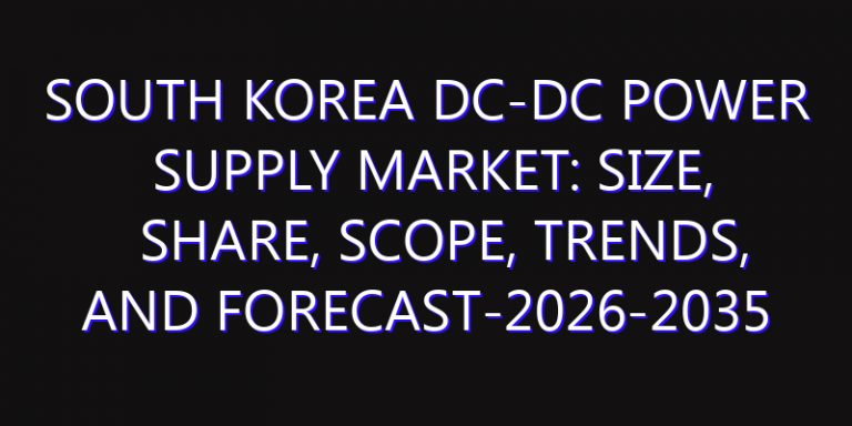 South Korea DC-DC Power Supply Market: Size, Share, Scope, Trends, and Forecast-2026-2035