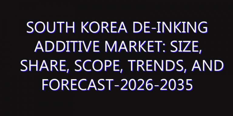 South Korea De-inking Additive Market: Size, Share, Scope, Trends, and Forecast-2026-2035