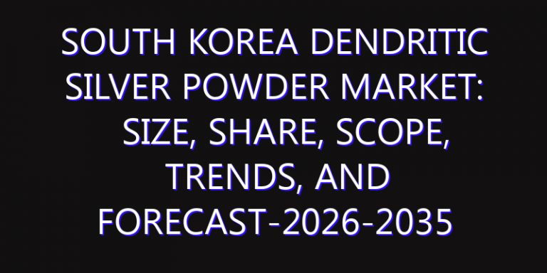 South Korea Dendritic Silver Powder Market: Size, Share, Scope, Trends, and Forecast-2026-2035