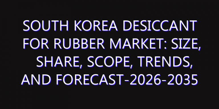 South Korea Desiccant for Rubber Market: Size, Share, Scope, Trends, and Forecast-2026-2035
