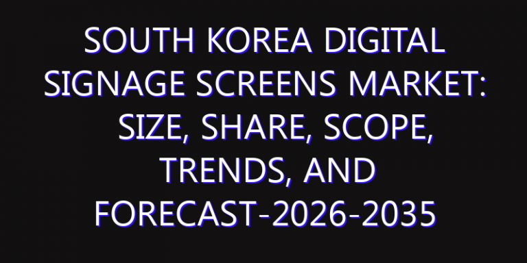 South Korea Digital Signage Screens Market: Size, Share, Scope, Trends, and Forecast-2026-2035