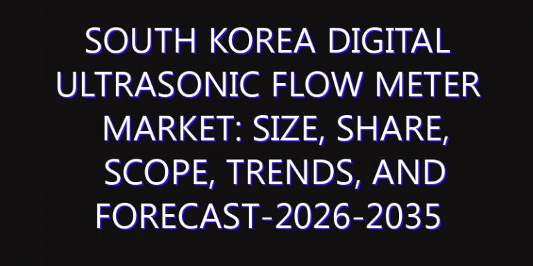 South Korea Digital Ultrasonic Flow Meter Market: Size, Share, Scope, Trends, and Forecast-2026-2035