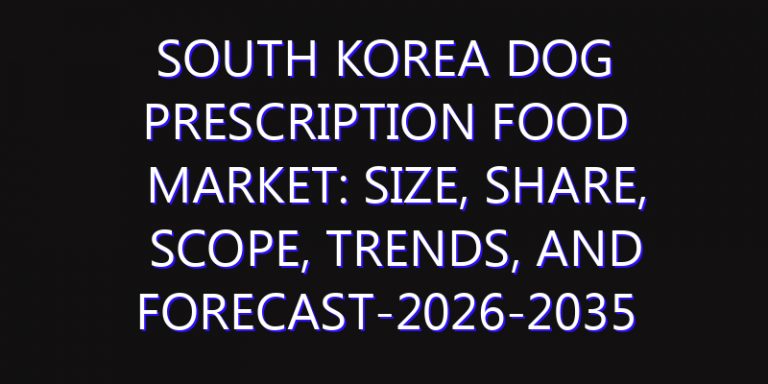 South Korea Dog Prescription Food Market: Size, Share, Scope, Trends, and Forecast-2026-2035