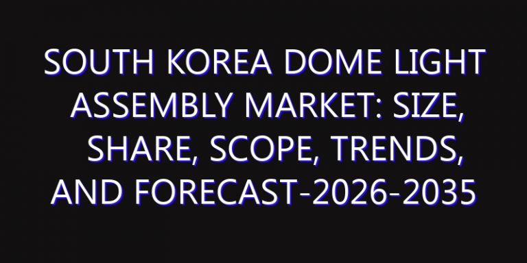 South Korea Dome Light Assembly Market: Size, Share, Scope, Trends, and Forecast-2026-2035