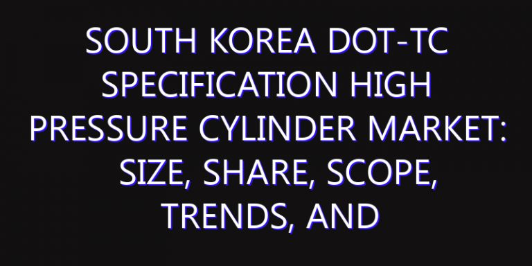 South Korea DOT-TC Specification High Pressure Cylinder Market: Size, Share, Scope, Trends, and Forecast-2026-2035