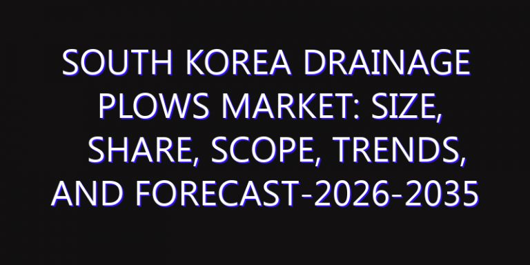South Korea Drainage Plows Market: Size, Share, Scope, Trends, and Forecast-2026-2035