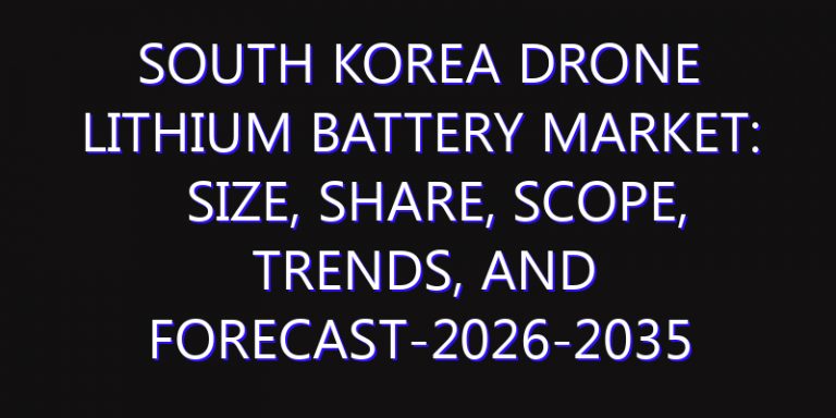 South Korea Drone Lithium Battery Market: Size, Share, Scope, Trends, and Forecast-2026-2035