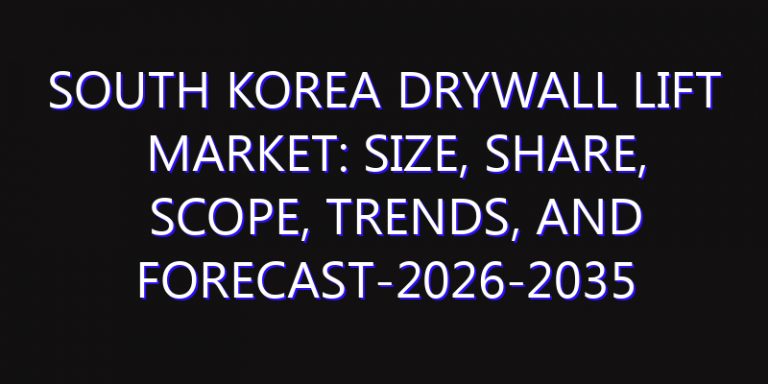 South Korea Drywall Lift Market: Size, Share, Scope, Trends, and Forecast-2026-2035
