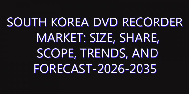South Korea DVD Recorder Market: Size, Share, Scope, Trends, and Forecast-2026-2035