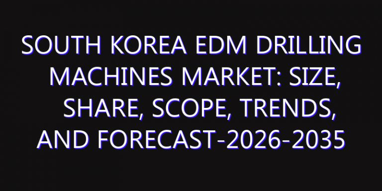 South Korea EDM Drilling Machines Market: Size, Share, Scope, Trends, and Forecast-2026-2035
