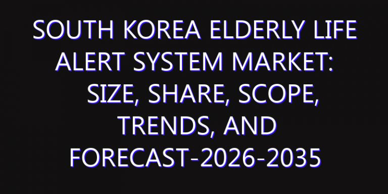 South Korea Elderly Life Alert System Market: Size, Share, Scope, Trends, and Forecast-2026-2035