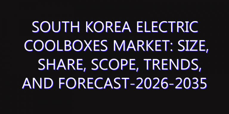 South Korea Electric Coolboxes Market: Size, Share, Scope, Trends, and Forecast-2026-2035