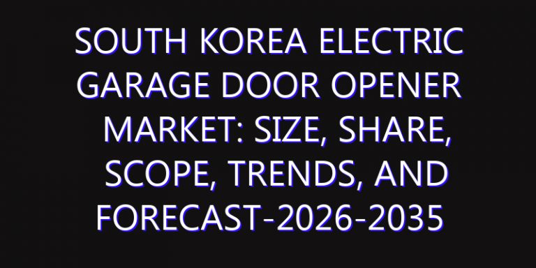 South Korea Electric Garage Door Opener Market: Size, Share, Scope, Trends, and Forecast-2026-2035