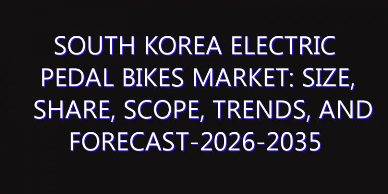 South Korea Electric Pedal Bikes Market: Size, Share, Scope, Trends, and Forecast-2026-2035