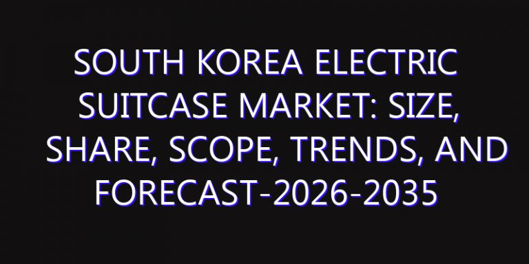 South Korea Electric Suitcase Market: Size, Share, Scope, Trends, and Forecast-2026-2035