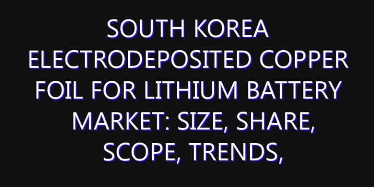 South Korea Electrodeposited Copper Foil for Lithium Battery Market: Size, Share, Scope, Trends, and Forecast-2026-2035