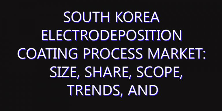 South Korea Electrodeposition Coating Process Market: Size, Share, Scope, Trends, and Forecast-2026-2035