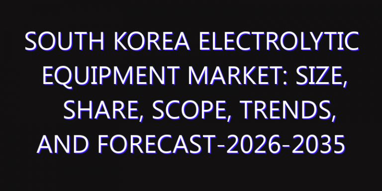 South Korea Electrolytic Equipment Market: Size, Share, Scope, Trends, and Forecast-2026-2035