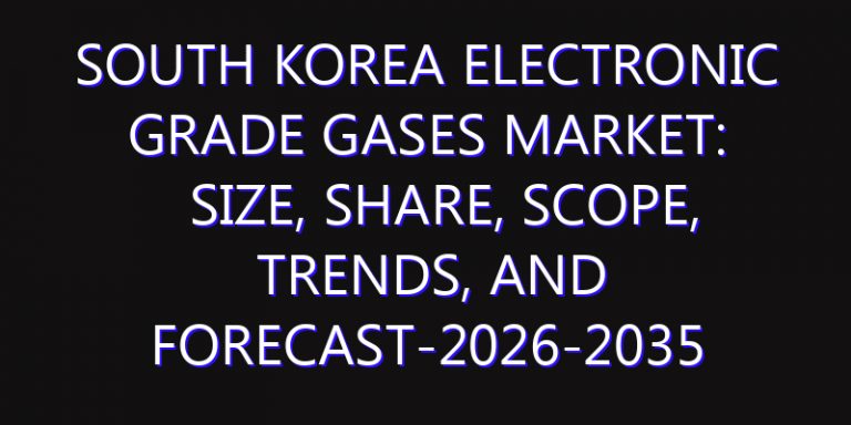 South Korea Electronic Grade Gases Market: Size, Share, Scope, Trends, and Forecast-2026-2035