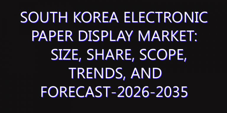 South Korea Electronic Paper Display Market: Size, Share, Scope, Trends, and Forecast-2026-2035