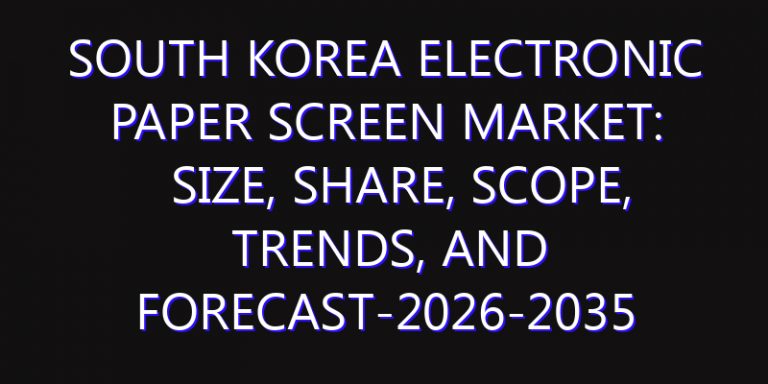 South Korea Electronic Paper Screen Market: Size, Share, Scope, Trends, and Forecast-2026-2035