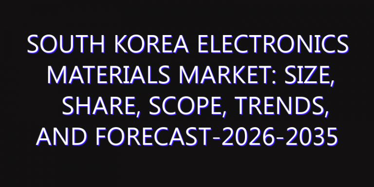 South Korea Electronics Materials Market: Size, Share, Scope, Trends, and Forecast-2026-2035