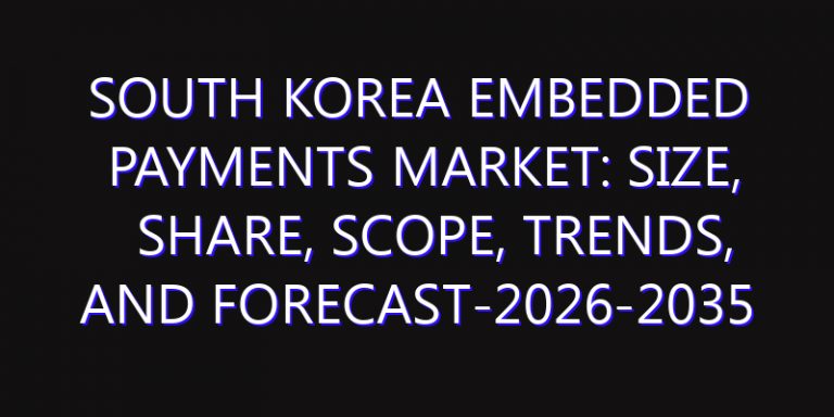 South Korea Embedded Payments Market: Size, Share, Scope, Trends, and Forecast-2026-2035
