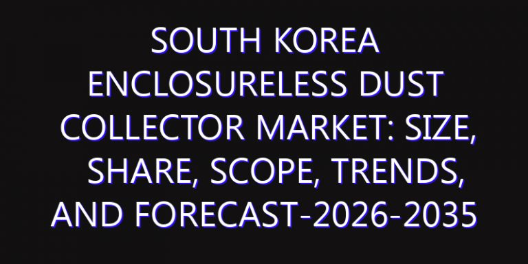 South Korea Enclosureless Dust Collector Market: Size, Share, Scope, Trends, and Forecast-2026-2035